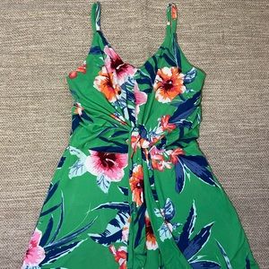 Green Floral Romper